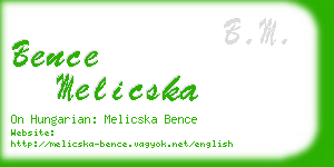 bence melicska business card